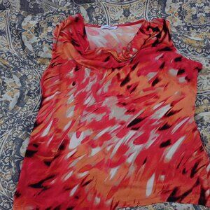 Calvin Klein Red Floral Blouse